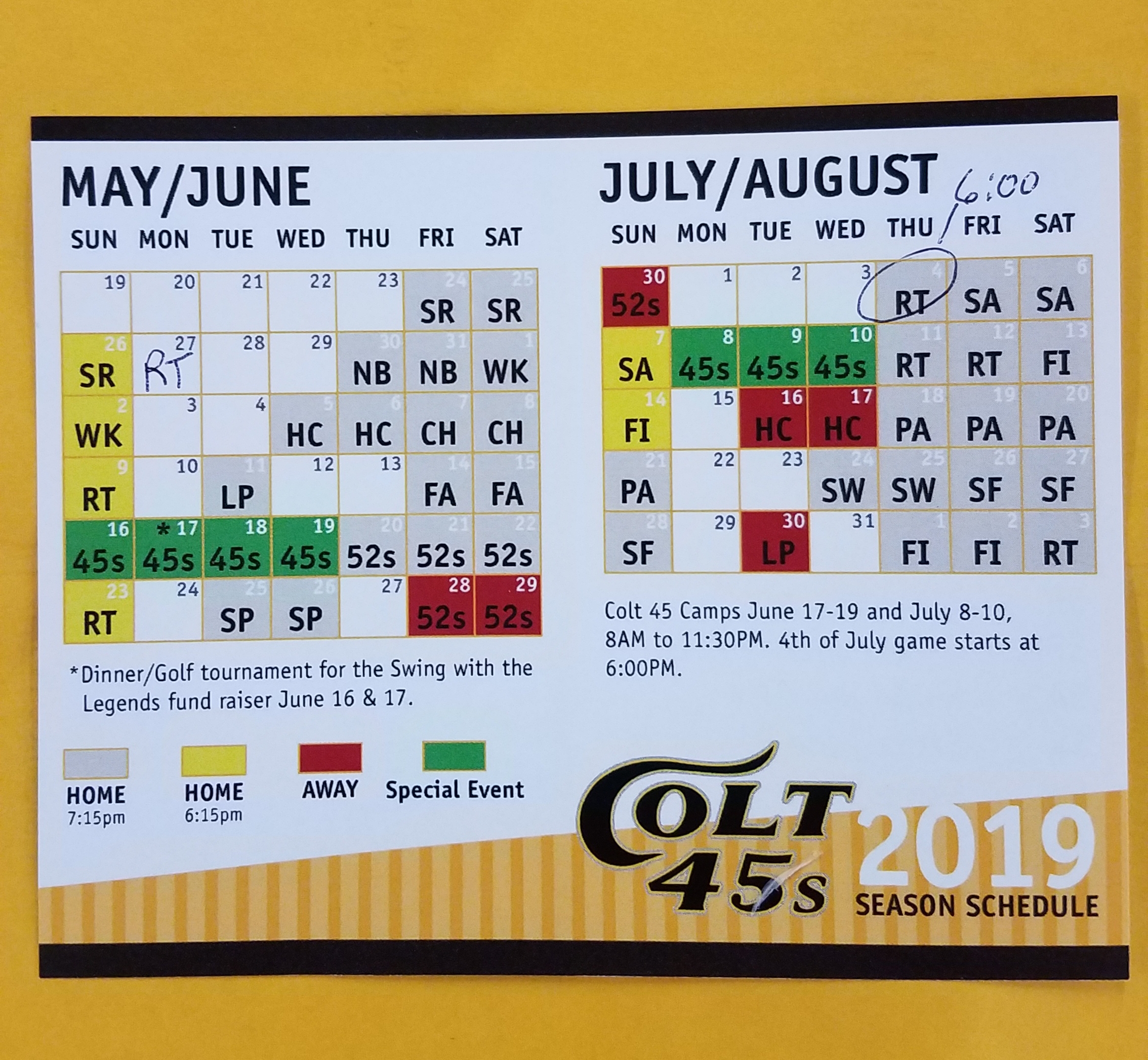 Pocket Schedules Have Arrived…Here’s the Corrected Version