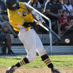 A Colt 45s batter swings at a pitch.