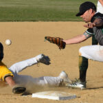 Ariv Camacho sliding into a base, May 29th, 2022