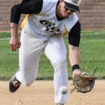 Third baseman Wyatt Reginatto fields a ground ball.