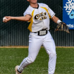 Second baseman, Dusty Vela, fields a ground ball (versus Santa Rosa Rosebuds, Sunday, May 28th).
