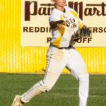 Second baseman, Dusty Vela, releases the ball towards first base after fielding a ground ball (versus Novato Knicks, Sunday, July 23rd, 2023).