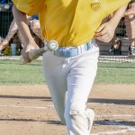 Colt 45s batboy trots back to the dugout from home plate with a bat in hand (photograph by Bill Wagner).