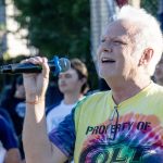 Local Redding-ite, Ron Giesecke, performing a Rock 'n Roll infused version of the National Anthem during the pre-game ceremony (photographed by Bill Wagner on 2026-07-17).