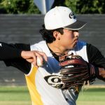 Colt 45s player and third baseman, Nicholas Caballero (6), readies his throw to first base (photographed by Bill Wagner on 2026-07-17).
