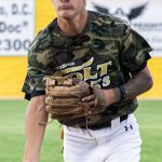 Colt 45s player and second baseman, Degan Palos (3), fields a grounder and flips the ball to the shortstop for a putout (photographed by Bill Wagner on 2026-07-11).