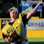 Colt 45s left-handed pitcher, Nate Sheriff, delivers a pitch to home plate (photographed by Bill Wagner on 2026-07-24).